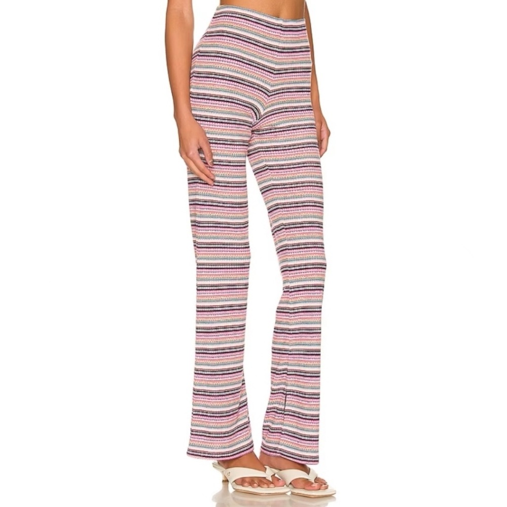 Lovers & Friends Zendaya Flared Pants Sz S - Striped Pink/Multi Color